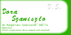 dora szaniszlo business card